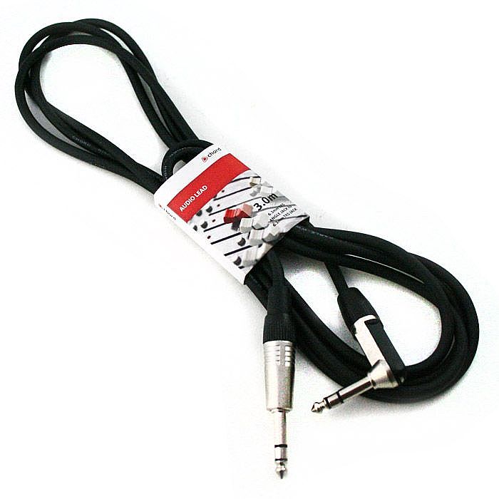 Chord 6.3mm TRS Right Angle Jack Plug To 6.3mm TRS Jack Plug Cable (3.0m)