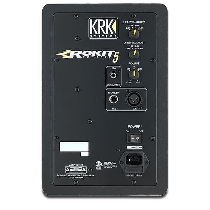 KRK Rokit RP5 G3 Active Studio Monitor Speaker (single, black with yellow cone)
