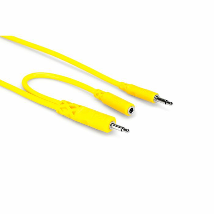 Hosa 3.5mm TS With 3.5mm TSF Pigtail To 3.5mm TS Hopscotch Patch Cable (mixed lengths & colours, pack of 5)