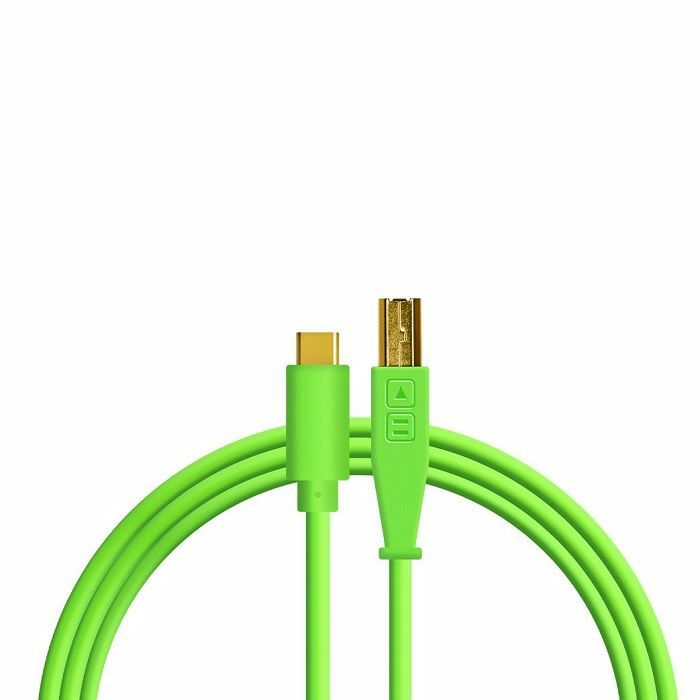 DJ Tech Tools USB-C To USB-B Chroma Cable (neon green, 1.5m)