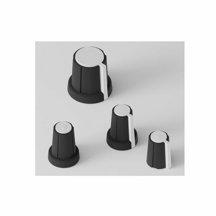 Qu-Bit PT-1 Soft Touch Rogan Knob With Skirt For Qu-Bit/Mutable Instruments/Make Noise Synth Modules (single, black/white)